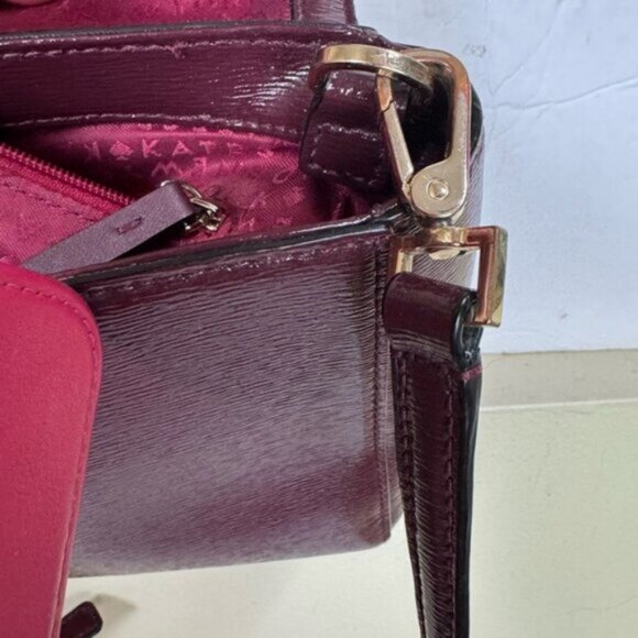 Kate Spade Brynlee Bixby Place Satchel Crossbody Bag Leather Patent Shoulder Red - Picture 5 of 16